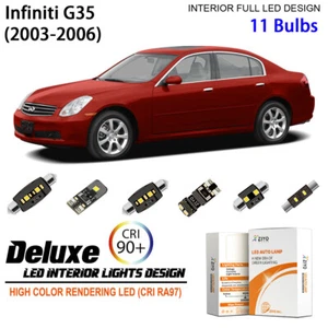 Kit de luz interior LED para actualización de bombillas domo blancas Infiniti G35 2003-2006 - Imagen 1 de 8