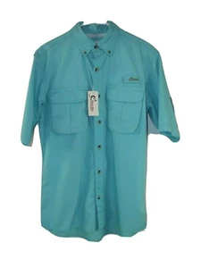World Wide SPORTSMAN Angler Vented SHIRT Mens SMALL - FISHING BLUE Short Sleeve - Picture 1 of 10