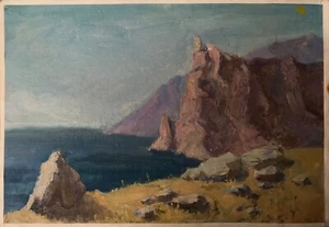 Oil Painting Black Sea Unknown Artist Unframed Original Home Decor Art nAAA2329 - Picture 1 of 14