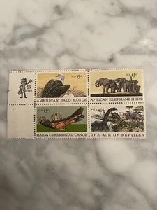 US Stamps Scott# 1387-1390 Natural History .Zip Block of 4 MNH Free Shipping - Picture 1 of 1