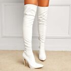 Woman High Heeled Pointed Boots Stilettos High Heels Knee High Strenchy Boots