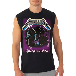 METALLICA RIDE THE LIGHTNING PUNK ROCK BAND BLACK MUSCLE SHIRT - Picture 1 of 1