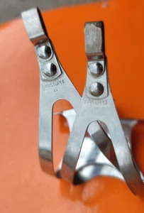 CRISTOPHE D TOE CLIPS CHROMED STEEL SMALL SIZE PUNTAPIEDI VINTAGE - Picture 1 of 12