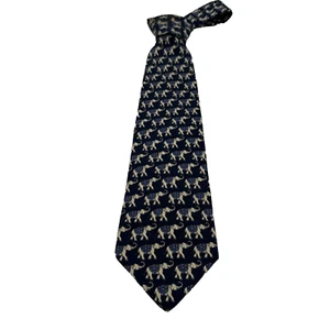 Vintage Brooks Brothers Makers Men's Blue Elephant Silk Tie Hand Made in USA - Picture 1 of 8