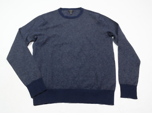 J.Crew Pique Sweater Mens M Blue Birdseye Cotton Cashmere Long Sleeve Crew Neck