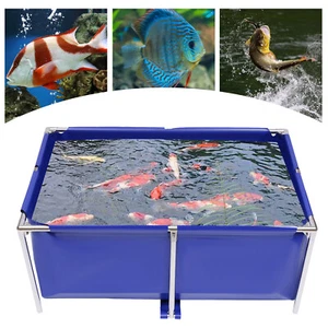 Blue Aquarium Fish Water Tank Ornamental Swimming Pool Koi Breeding Pond Modern - Picture 1 of 22