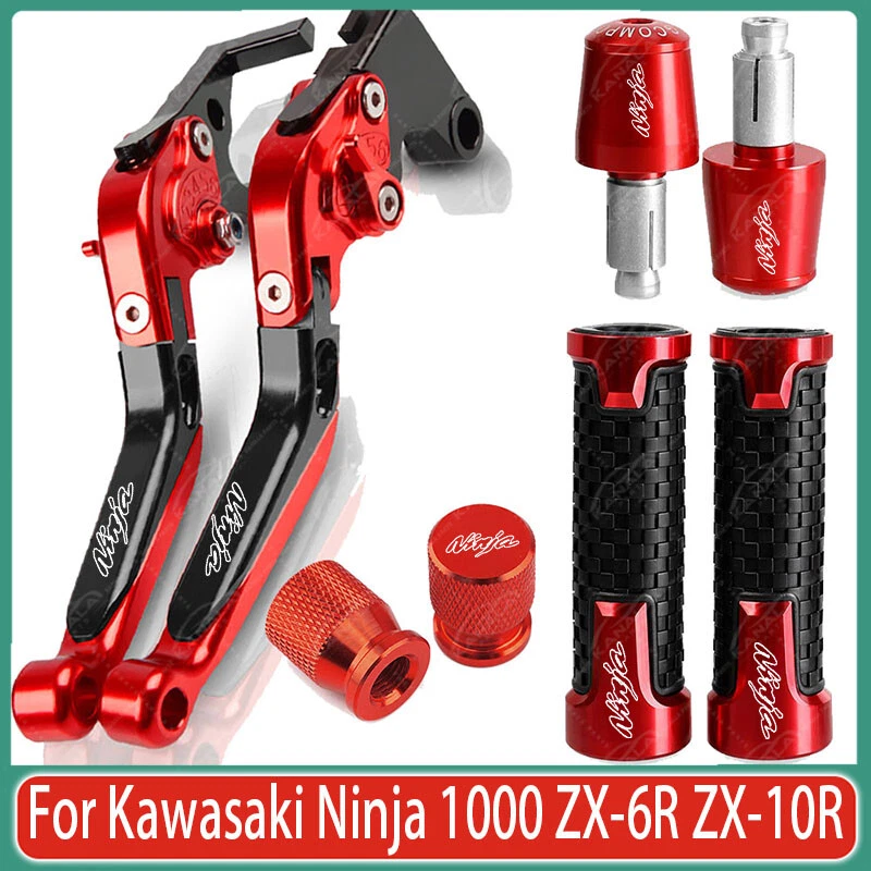 For Kawasaki Ninja 1000 ZX-6R ZX-10R Brake Clutch Levers Grips Handle Sets Red Foto 1 de 1