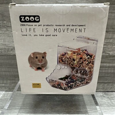 Alimentador de contenedores Zoog MURCAT Pet Products para animales pequeños (hámster), acrílico transparente 400 ml Foto 1 de 4