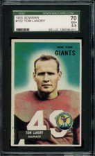 1955 Bowman Football #152 Tom Landry Giants SGC 5.5 EX+ LOOK!