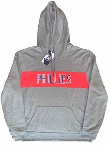 NWT Mens Philadelphia Phillies Sweatshirt Hoodie EXTRA LARGE XL-GRAY/RED-MLB - Picture 1 of 19