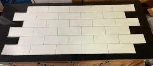 TL Smart Tile LG Suffolk White with Light Grey Finger Edge 35" x 15" New 6 Pcs - Picture 1 of 3