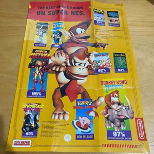 2 x Nintendo GAMEBOY Super SNES Poster Mario Zelda Donkey Kong Metroid Wario - Picture 1 of 6