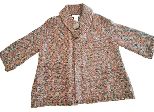 Tweeds Shacket Pullover Damen M Swing Einknopf Strick Wollmischung Mehrfarbig Mantel - Bild 1 von 10