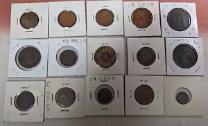 【15 pcs】 JAPAN Japanese coins 2 Sen & 1 Sen ( -1945) VF & Cleaned A3801 - Picture 1 of 20