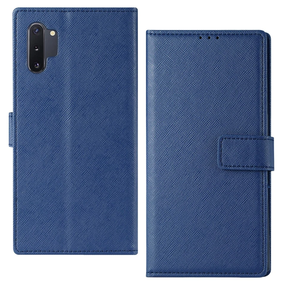 For Samsung Galaxy Note 10+ Plus Wallet Case w/ Card Pocket Holder & Stand Blue - Image 1 of 4