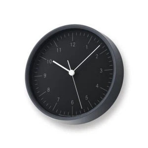 Lemnos Wall Clock YK23-03 BK Black Analog City Pop Japan - Picture 1 of 4