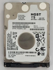 HTS541010B7E610, DCM: EANT2AB, JUL 11, 2018, HGST 1TB 2.5" SATA HDD - Picture 1 of 2
