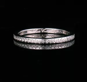 LUCIE CAMPBELL VINTAGE NATURAL DIAMOND SOLID PLATINUM 1.8MM ETERNITY BAND RING - Picture 1 of 12