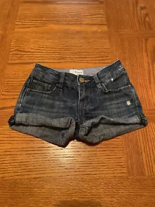 1969 Litte Girl Size 5 Reg Denim Shorts Distressed Med Blue Wash - Picture 1 of 3