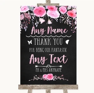 Letrero de boda de tiza rosa gracias dama de honor niño padrino - Imagen 1 de 8