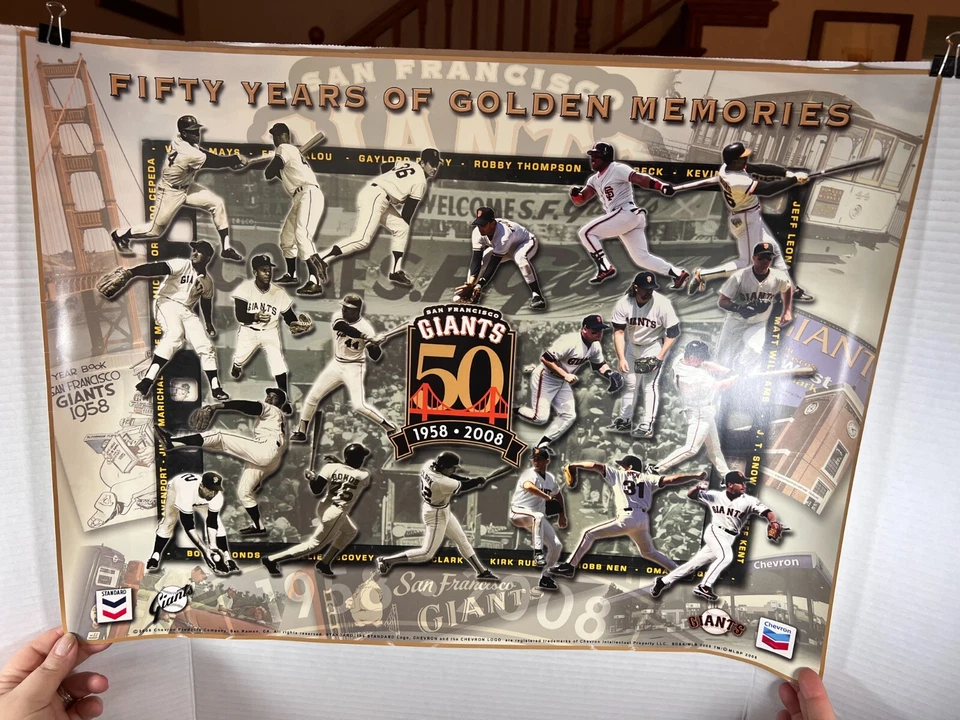 San Francisco Giants "Fifty Years of Golden Memories" Poster – 1958–2008 - Image 1 of 4