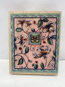 Rubber Stampede 3266R Honeysuckle Background Wood Rubber Stamp 5.25x4.25" - Picture 1 of 4