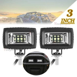 2x 3'' Inch Flush Mount LED Work Light Bar Flood Pods Driving Off Road Fog Lamp - Picture 1 of 11
