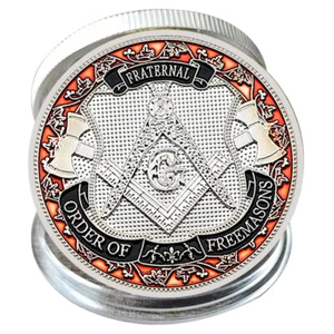 Freemasons Masonic Silver Plated Coin Souvenir Masons 3D Challenge Coin Medal - Picture 1 of 9