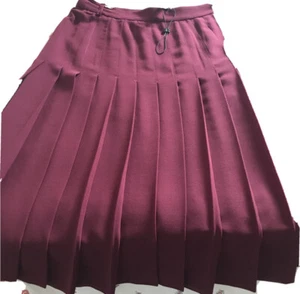 BCBG Maxazria Pleated  Bonita Skirt Wine Size 0 Original $178 - Picture 1 of 6