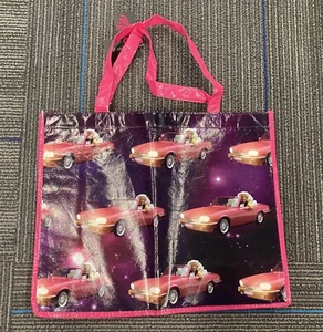 NEW BARBIE PINK & PURPLE ECO REUSABLE SHOPPING TRAVEL LARGE GROCERY BAG TOTE F21 - Picture 1 of 12