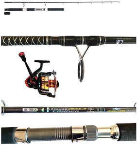 Combo Canna Vertical Jigging Hightlander 2.1m 100-300g + Mulinello Nisham Pesca - Foto 1 di 4
