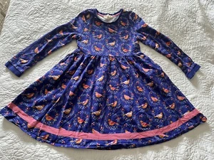 Girls Matilda Jane Partridge Dress Size 14 Pink Purple Dress Bird Print & Pocket - Picture 1 of 5