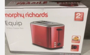 Morphy Richards Equip Red 2 Slice Toaster - Defrost And Reheat Settings - 2 Slot - Picture 1 of 6