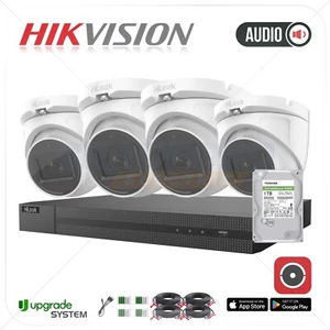 HIKVISION BUILT-IN MIC CCTV OUTDOOR KIT AUDIO HD CAMERA SYSTEM DVR + 1TB HDD KIT - Picture 1 of 11