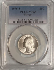 1976-S PCGS Silver MS68 Washington DBQ - Picture 1 of 2