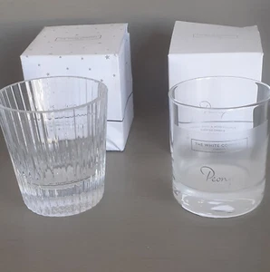 White Company 2 empty candle jars one plain glass the other ridged boxed - Picture 1 of 6