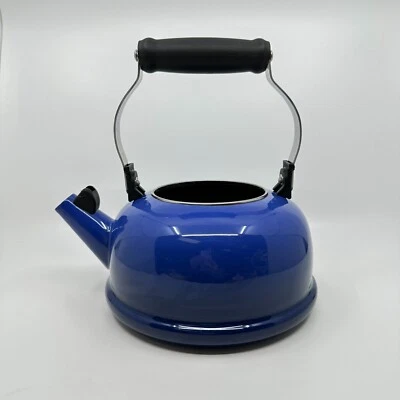 Le Creuset Classic Kettle Teapot Enamel On Steel Blue 1.7 Quarts Missing Parts - Image 1 of 4