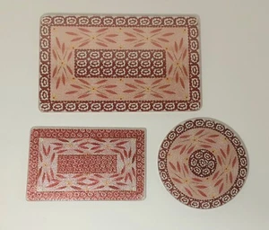 Temptations rote alte Welt Glasuntersetzer 3 Stück Neu in Verpackung - Bild 1 von 3