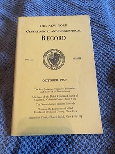 New York Genealogical and Biographical Record, Vol 90, Number 4, October 1959 - Picture 1 of 1