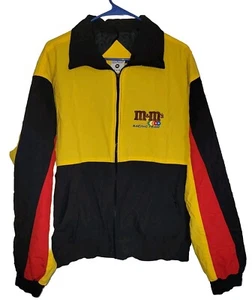 M&M Racing Jacket Size Large Black Yellow Red Embroidered Logo #36 On Back - Picture 1 of 9