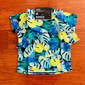 Bonds Baby Jungle Palm Azul Amarillo Verde Hojas Corto PJ Juego de Dormir Talla 3 Nuevo con Etiquetas - Imagen 1 de 3