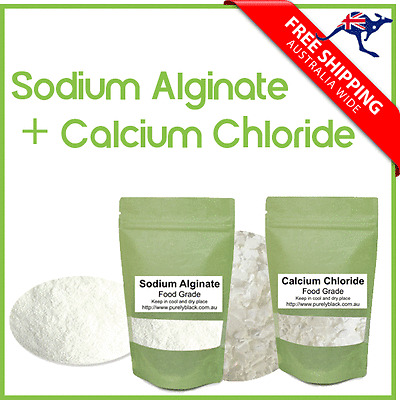 Pure Sodium Alginate E401  + Calcium Chloride Cheese Making - Food Grade  • 16$