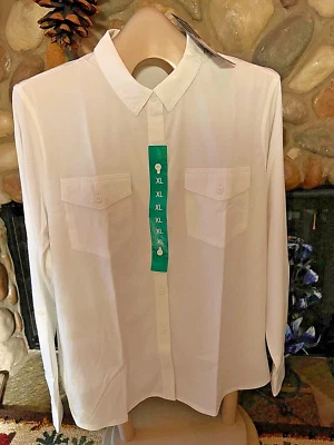 Camisa de Salida EDDIE BAUER Calce Clásico Blanca Damas Talla XL Mangas Largas Etiquetas Foto 1 de 4