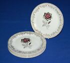 Alfred Meakin Glo White Ironstone Set 6 Grey & Red Rose Side Plates. 7