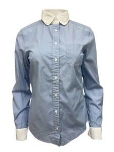 GANT Damen Hemd Taubenblau Weiß Kragen Gestreift 432069 Neu mit Etikett - Bild 1 von 2