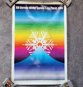 VTG Advertising Poster XIII Winter Olympic Games 1980 Lake Placid READ - Picture 1 of 8
