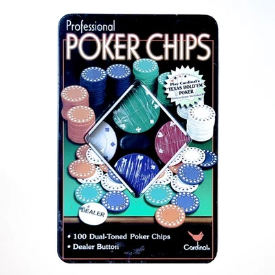 Professional Poker Chips - 100 Dual Toned Chips & Dealer - Sealed - Image 1 of 2