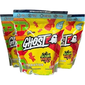 (3) GHOST Sour Patch Kids Redberry Hydration Packets Electrolyte Recovery 12 Ct - Picture 1 of 4