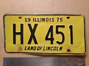 Nummernschild, Illinois, 1975, Beifahrer, HX 451 - Bild 1 von 3
