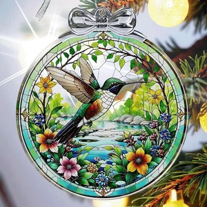 Kolibri Ornament Kristallglas mit Geschenkbox hängend Urlaub Weihnachten Vogel - Bild 1 von 6